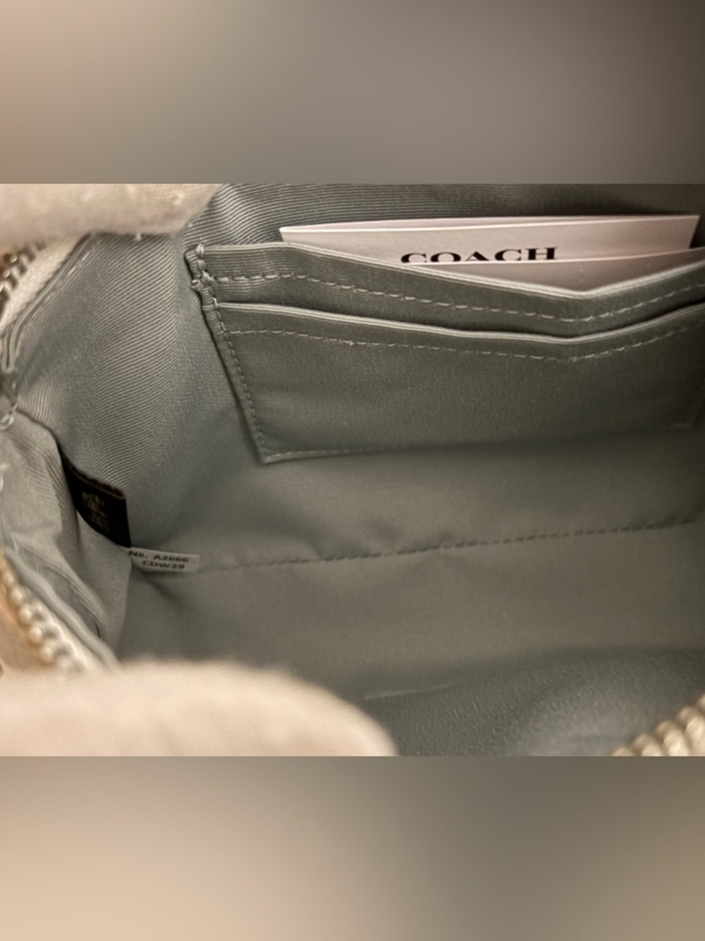 Coach Pastel Signature Small Wristlet Shoulder Bag in Cream and Light Blue - Picture 3 of 8